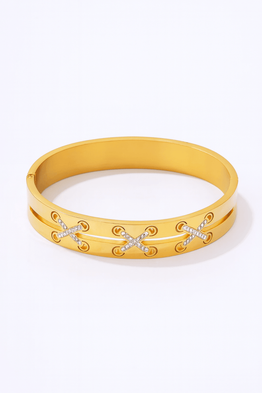 Bracelet Gold-Plated Czech Diamond Stainless Steel Elegant - Urbann-Vibe