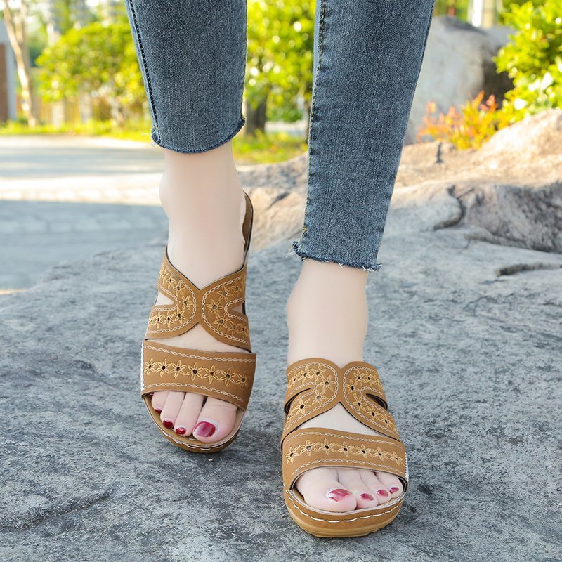 Women's casual slip-on wedge sandals open toe design for all-day comfort and everyday style