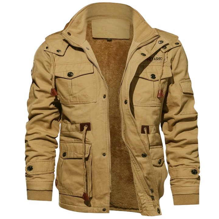Men's all-weather jacket durable slim-fit outerwear with timeless style and easy-care robust fabric