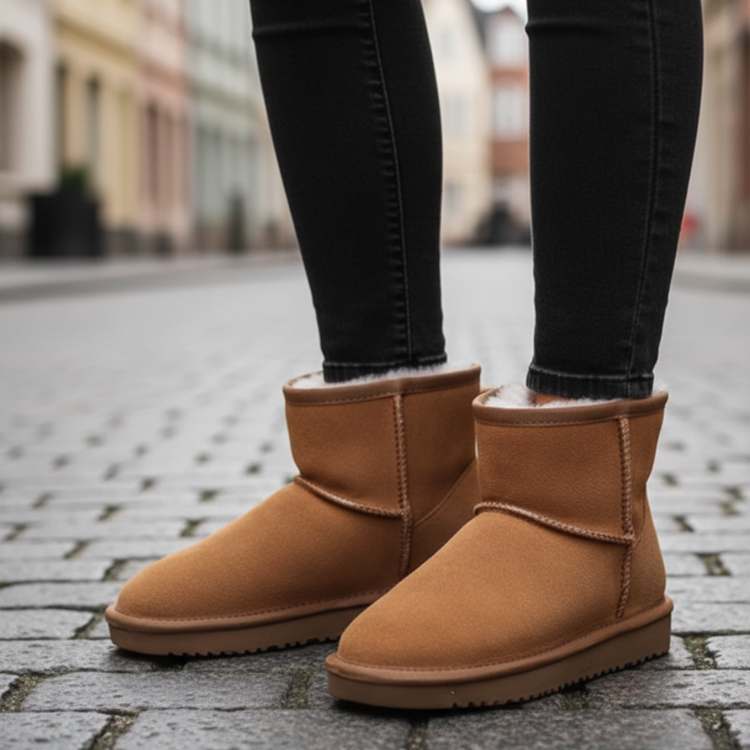 Women's ankle boots with warm lining, side zip closure, casual everyday style for cold weather comfort