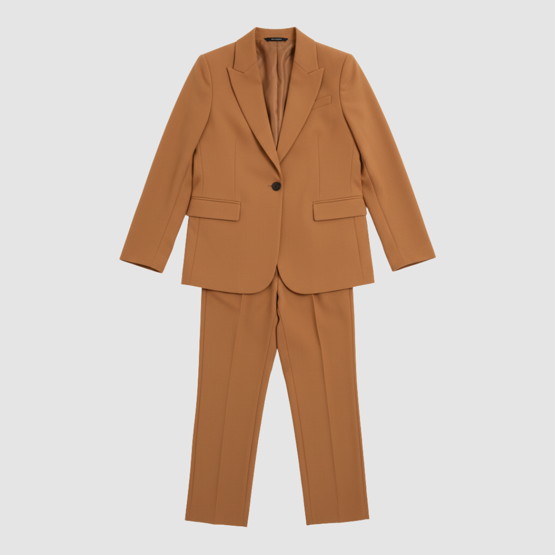 Women's custom tailored two-piece suit jacket and trousers elegant professional two-button blazer