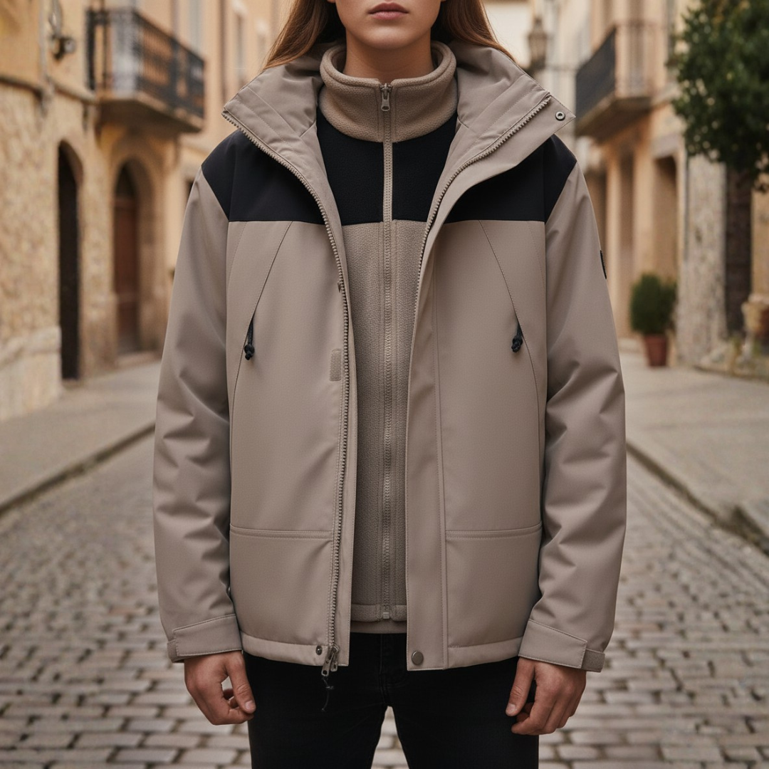 Women's waterproof hooded jacket lightweight breathable polyester rain protection outdoor all-weather