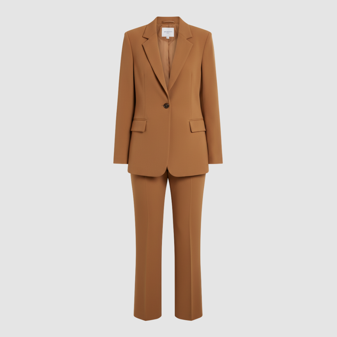 Women's tailored two-piece suit jacket and pants professional elegant office wear