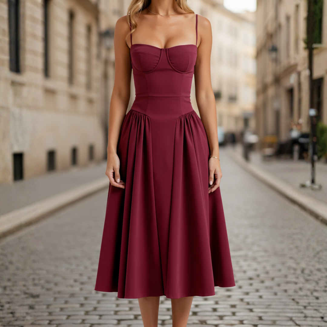 Women's sleeveless long formal dress sweetheart neckline wide flattering cut available in 7 colors