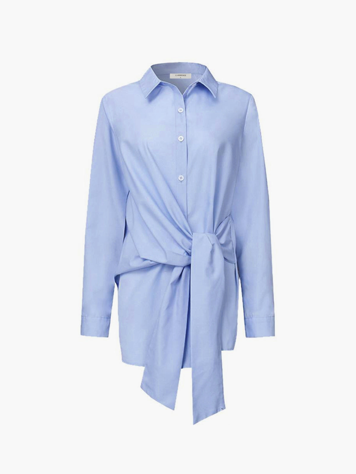 Monroe | Women's Tie Waist Button Down Long Sleeve Shirt Blouse