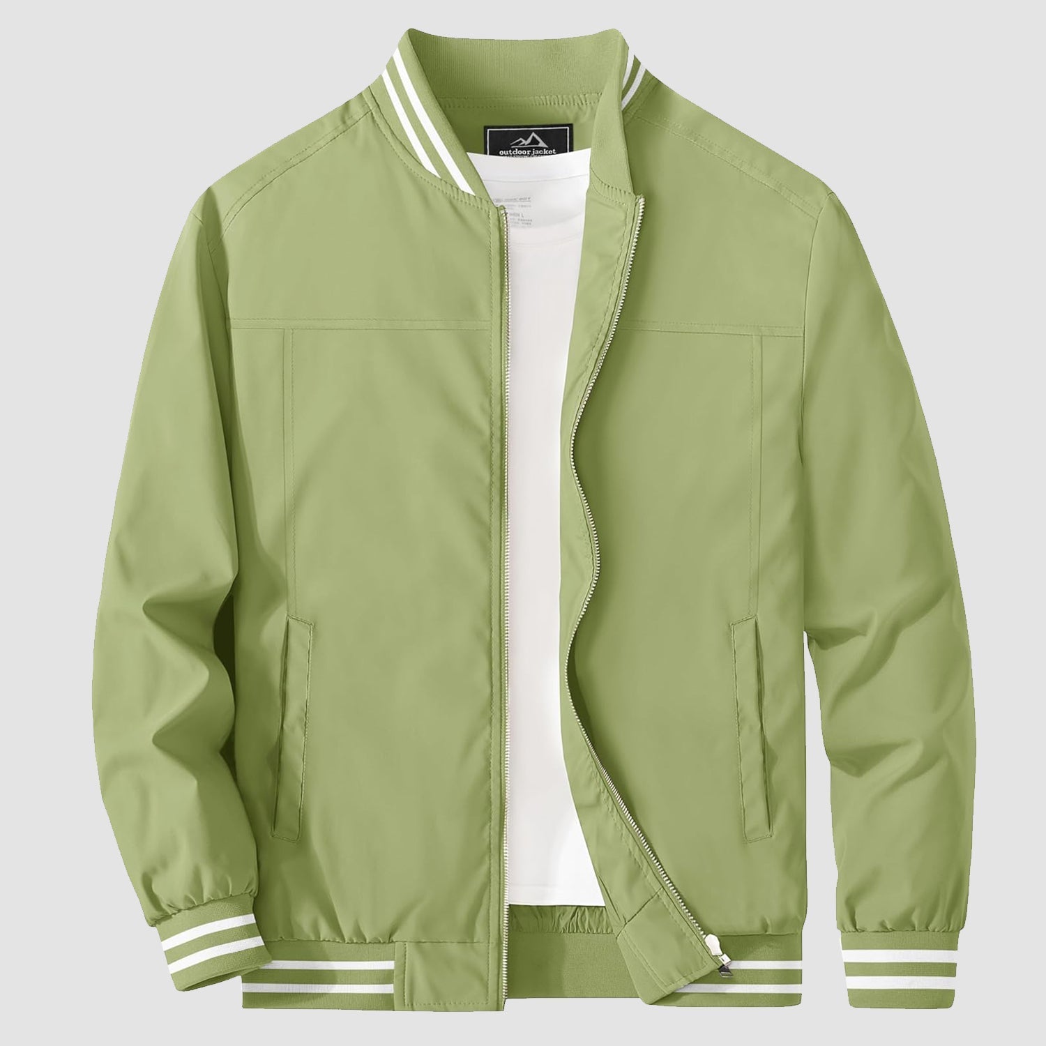 Men's lightweight bomber jacket windbreaker in versatile casual style with soft nylon lining