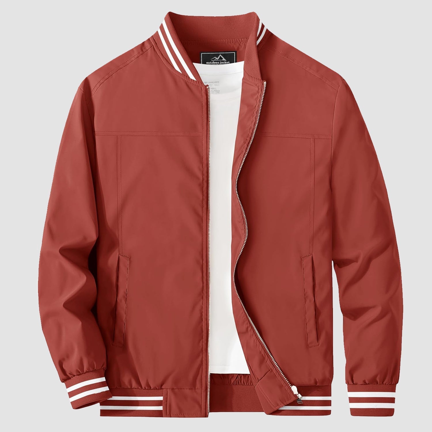 Men's lightweight bomber jacket windbreaker in versatile casual style with soft nylon lining