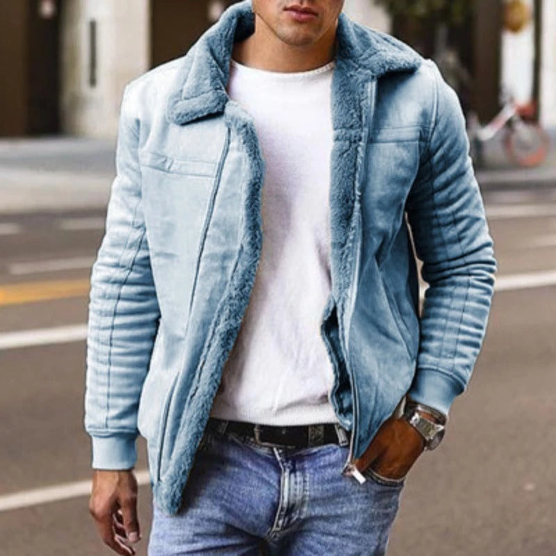 Men's winter aviator jacket with rugged warmth, structured silhouette, and soft inner lining for cold weather