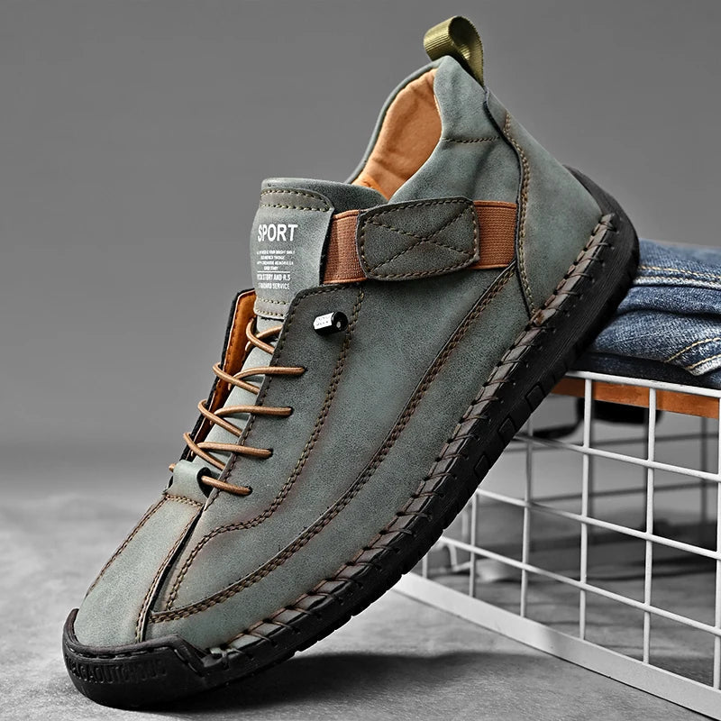 Men's faux leather casual shoes comfort fit orthopedic support refined silhouette fall everyday wear