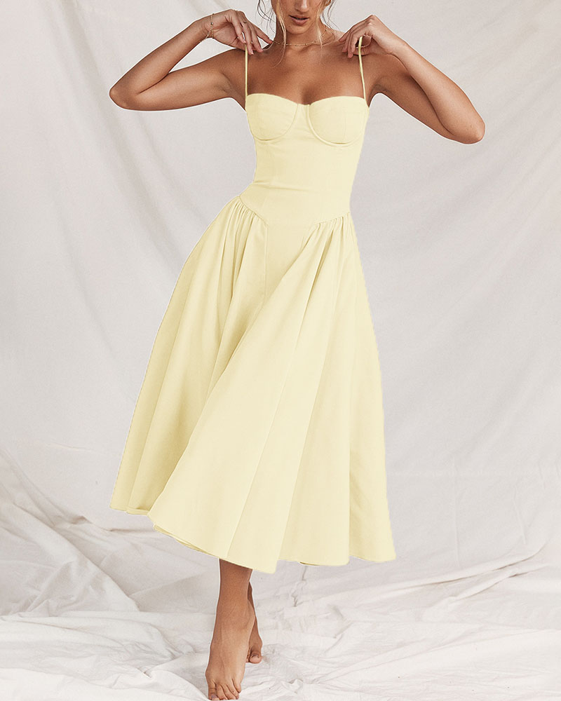 Women's vintage royal blue tube top maxi dress sleeveless swing skirt retro elegant silhouette