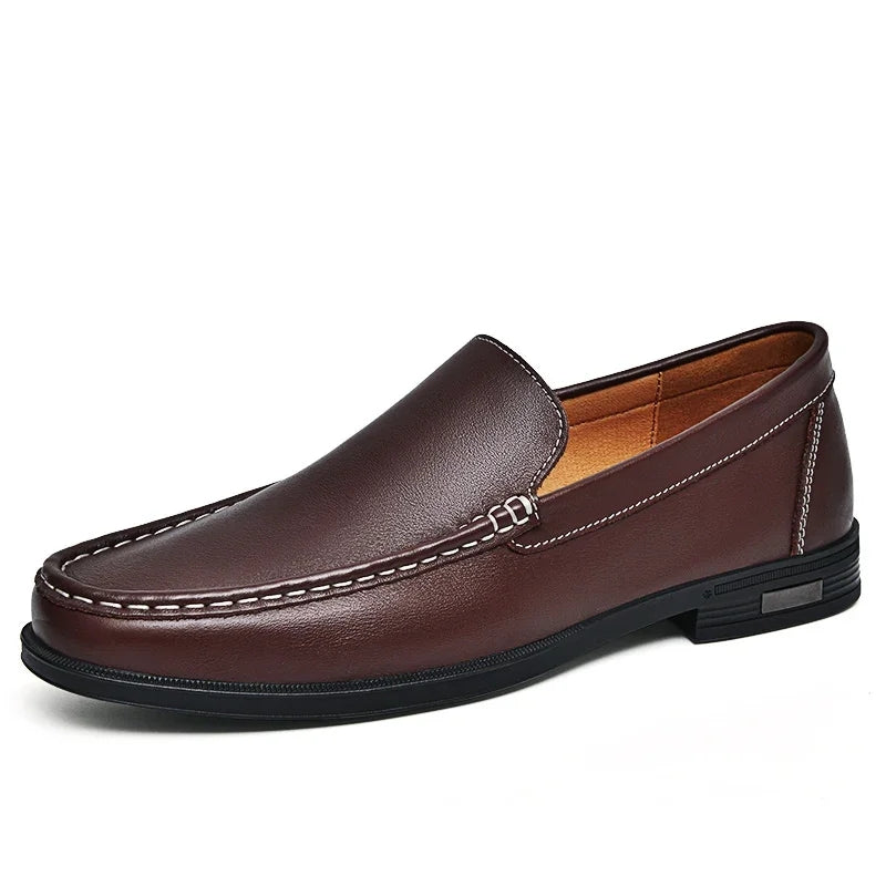 Men's sparkling silver loafers with elegant slip-on cut and luminous light-reflecting premium finish