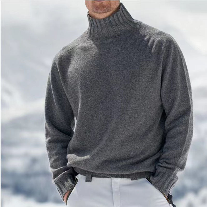 Men's neutral pullover sweater soft luxury fabric timeless classic design everyday versatile wear