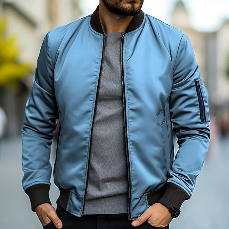 Linus men's bomber jacket urban style stand-up collar regular fit versatile outerwear modern comfort