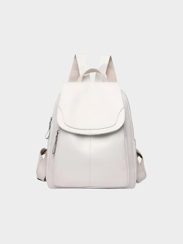 Fatiha women's anti-theft backpack, sleek modern silhouette with discreet secure closure for professionals