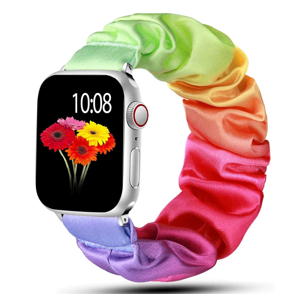 Bella scrunchie Apple Watch band soft-stretch nylon loop buckle-free breathable strap for women