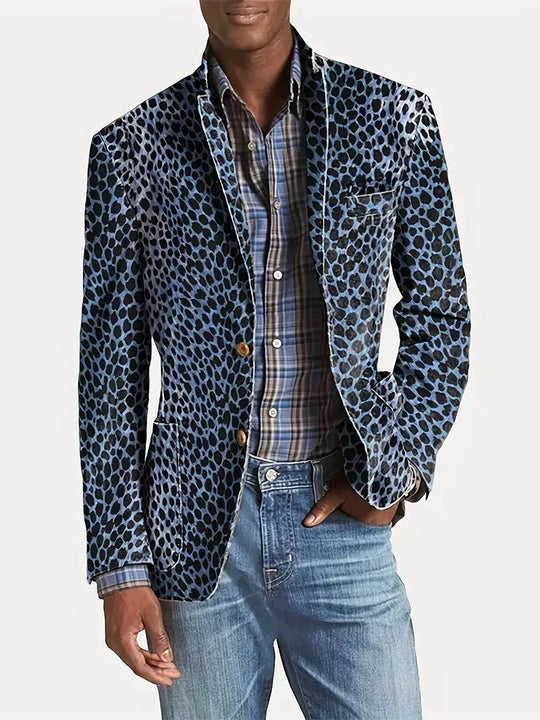 Women's leopard print casual blazer, chic relaxed-fit jacket with bold statement pattern
