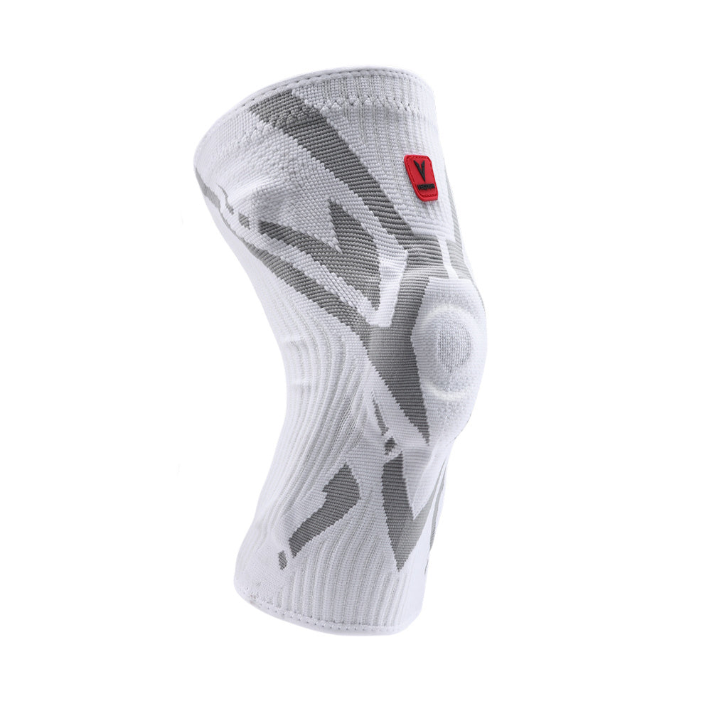 FlexiWarm unisex elasticated knee support brace in neutral tone with breathable compression design