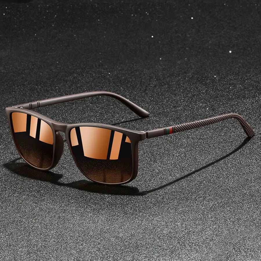 Slate polarized sunglasses UV400 protection anti-slip arms sleek temple accents outdoor eyewear