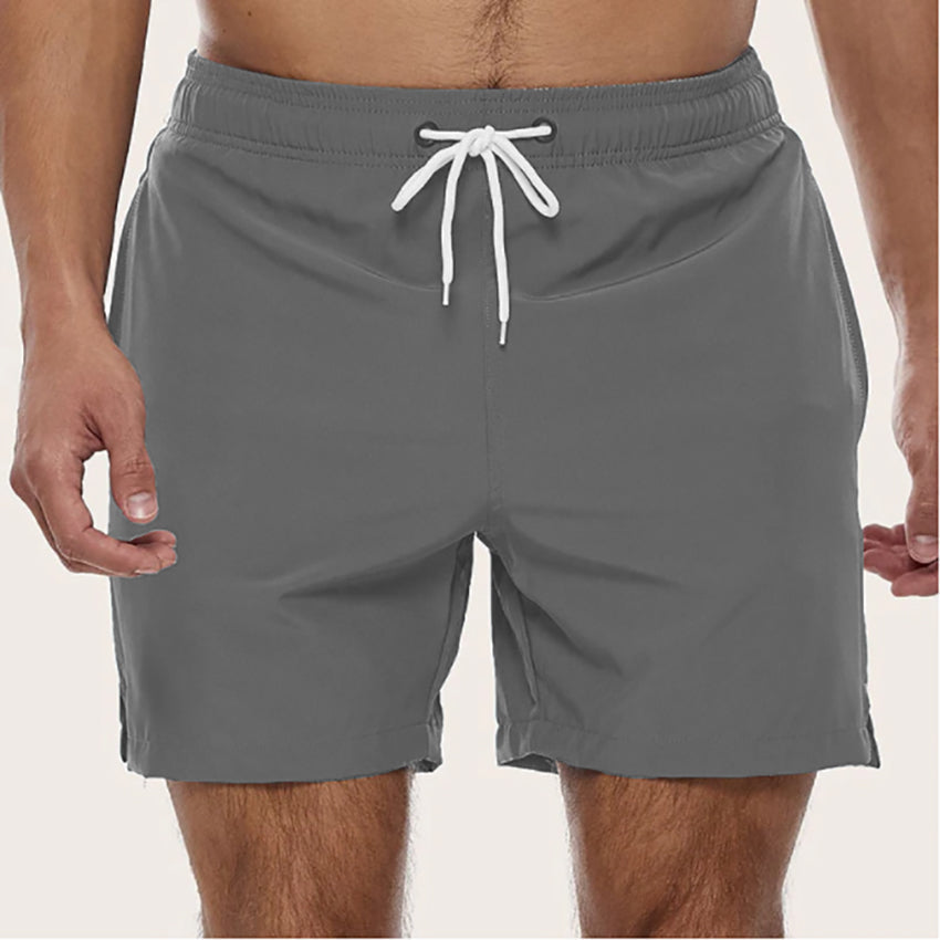 Max men's swim trunks quick-dry elastic waistband drawstring comfort fit beach poolside navy blue