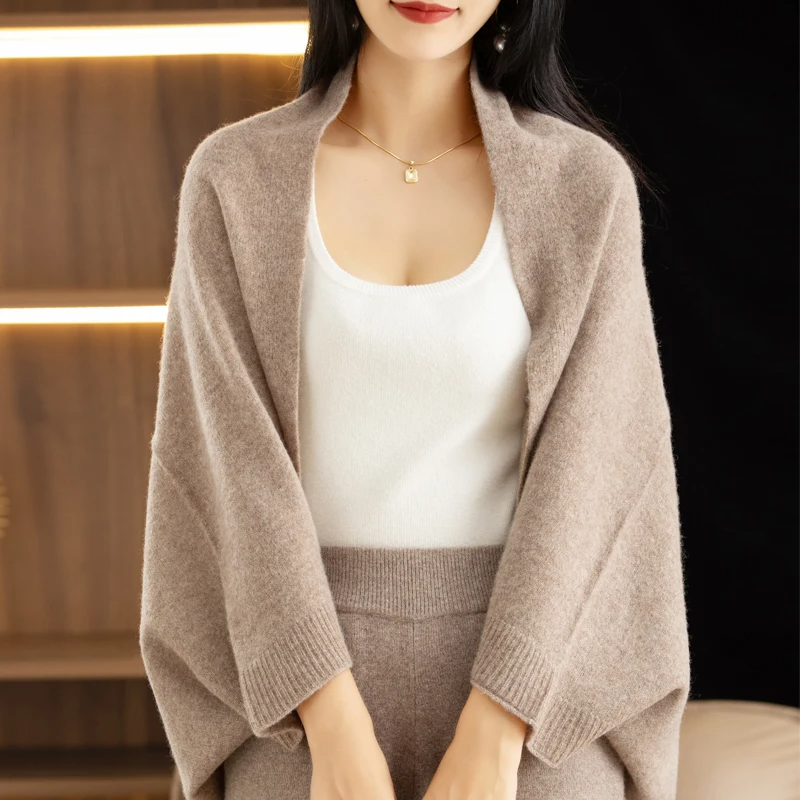 Cascade merino wool shawl multiway women wrap scarf cozy neutral versatile soft layering accessory