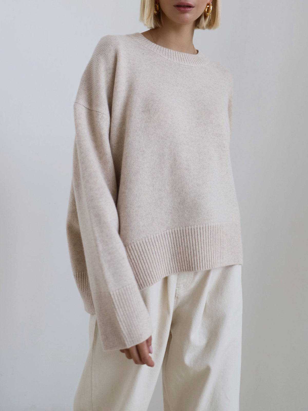 Candyfloss pink oversized pullover sweater women soft viscose blend plain knit relaxed fit