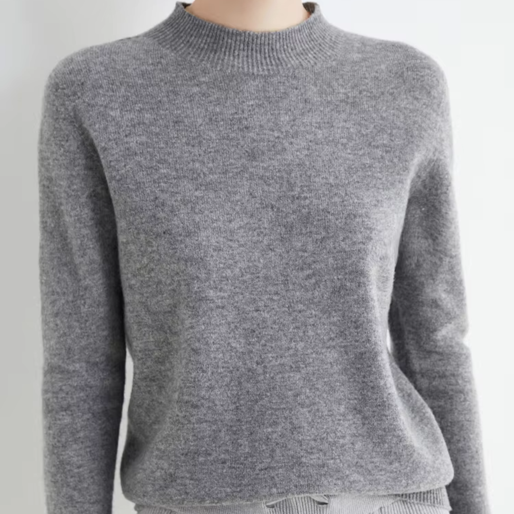 Women's Sophie wool turtleneck sweater, soft 100% natural wool, chic cozy fit, solid color