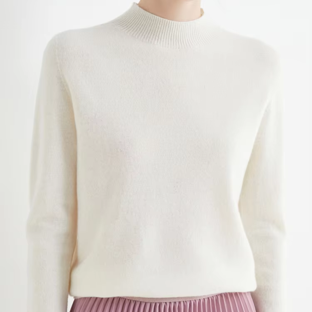 Women's Sophie 100% wool turtleneck sweater, soft chic solid-color knit for casual or office wear
