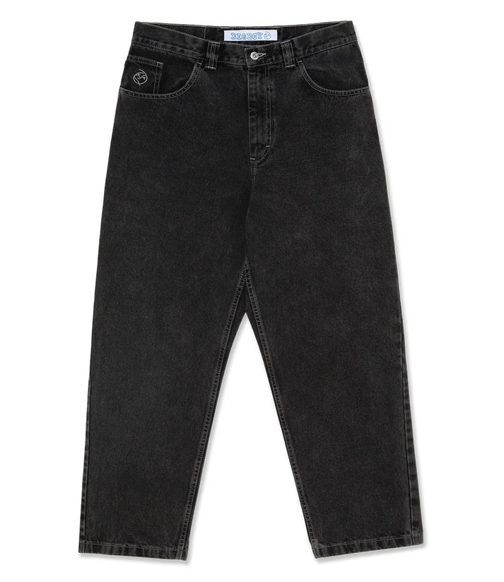 Men's relaxed wide-leg denim pants in classic blue with a modern loose silhouette for spring