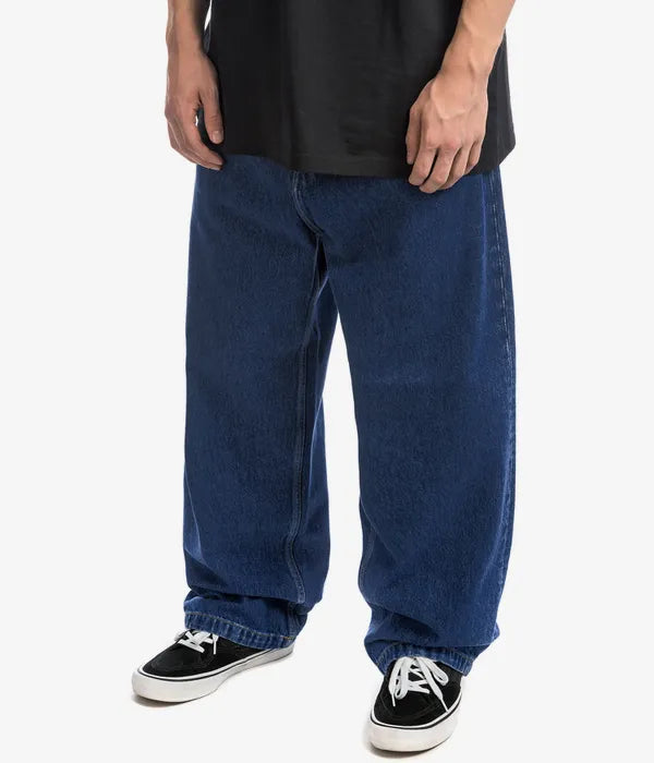 Men's relaxed wide-leg denim pants in classic blue with a modern casual silhouette for spring