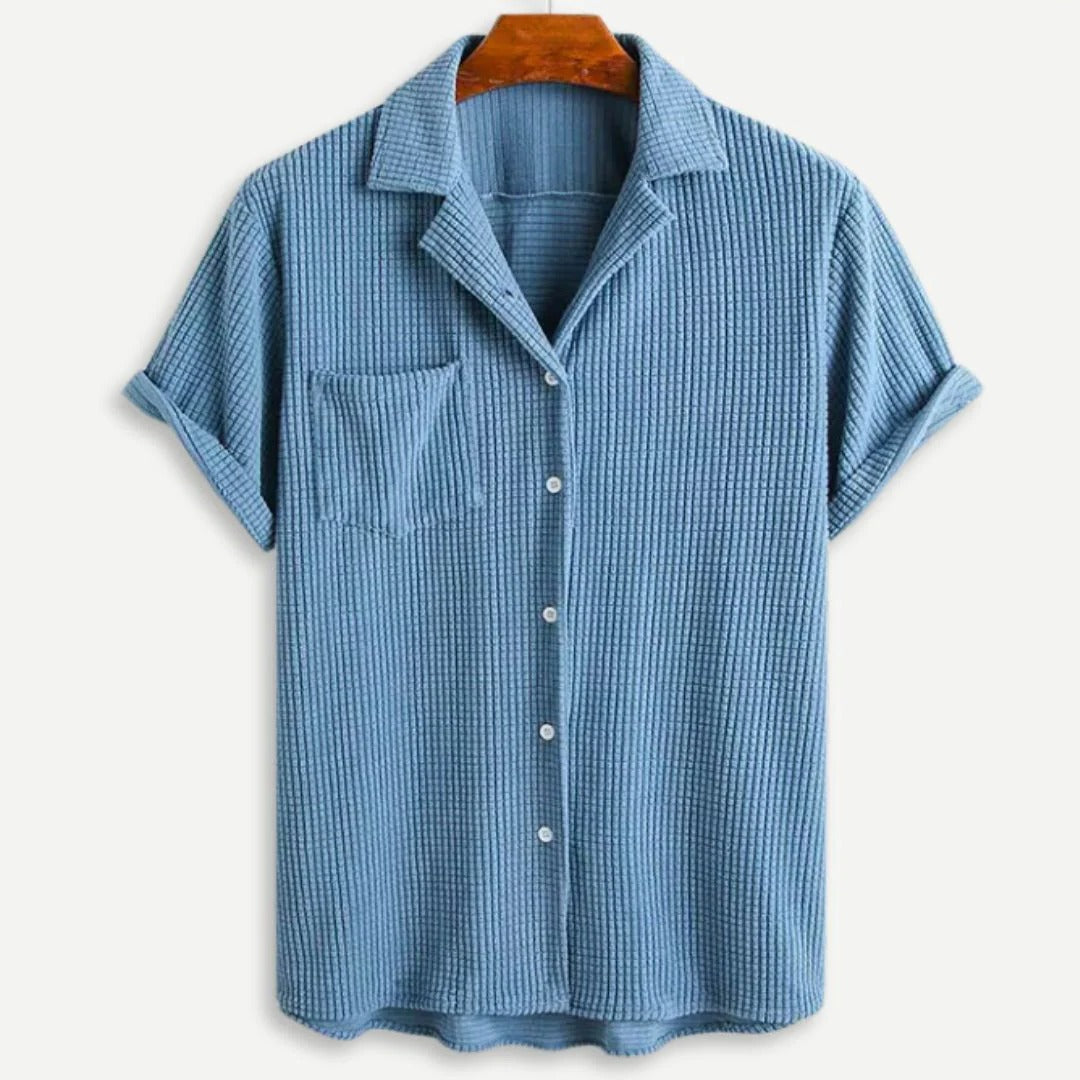 Unisex waffle knit shirt classic relaxed fit textured fabric casual versatile everyday essential