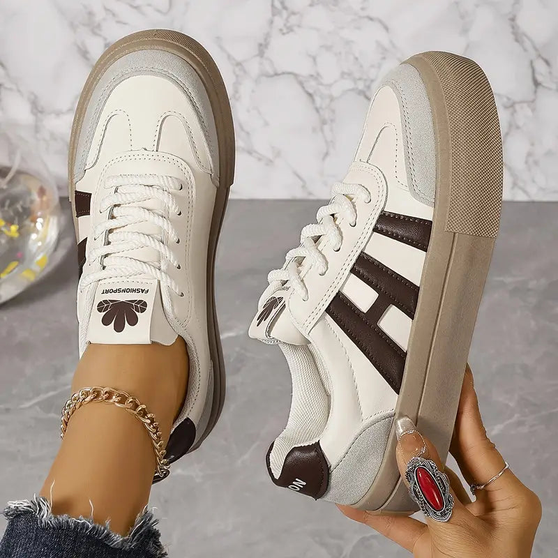 Sonia women's white designer sneaker, trendy low-top silhouette with premium materials for everyday wear