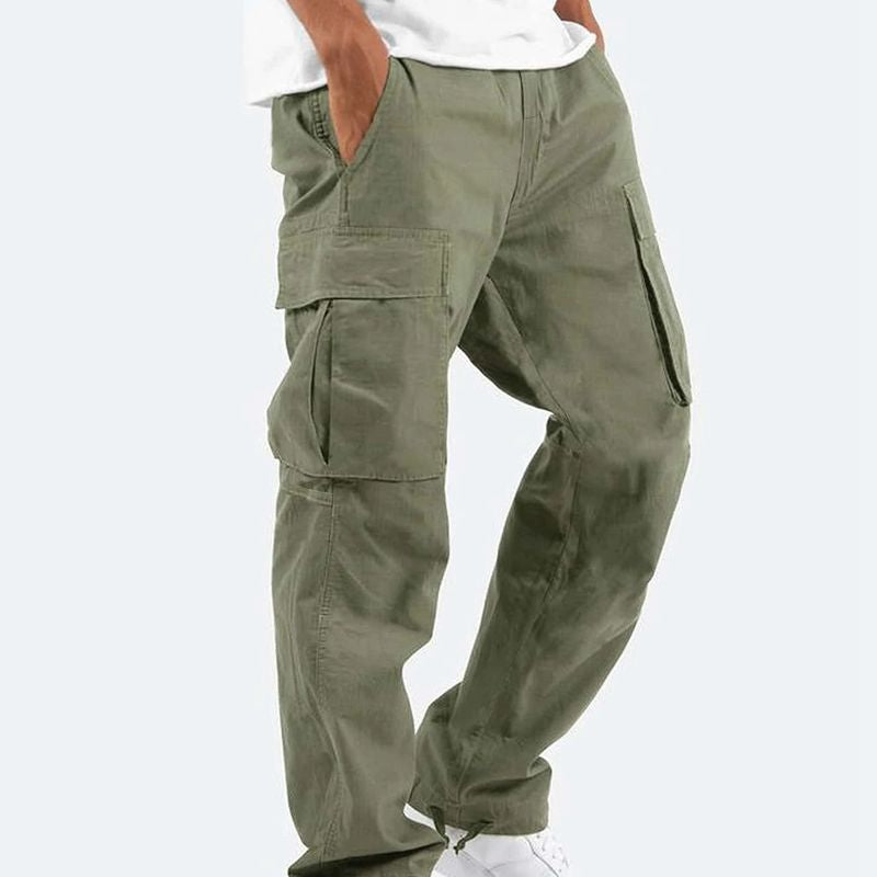 Straight leg cargo pants unisex relaxed fit breathable multi-pocket everyday casual wear