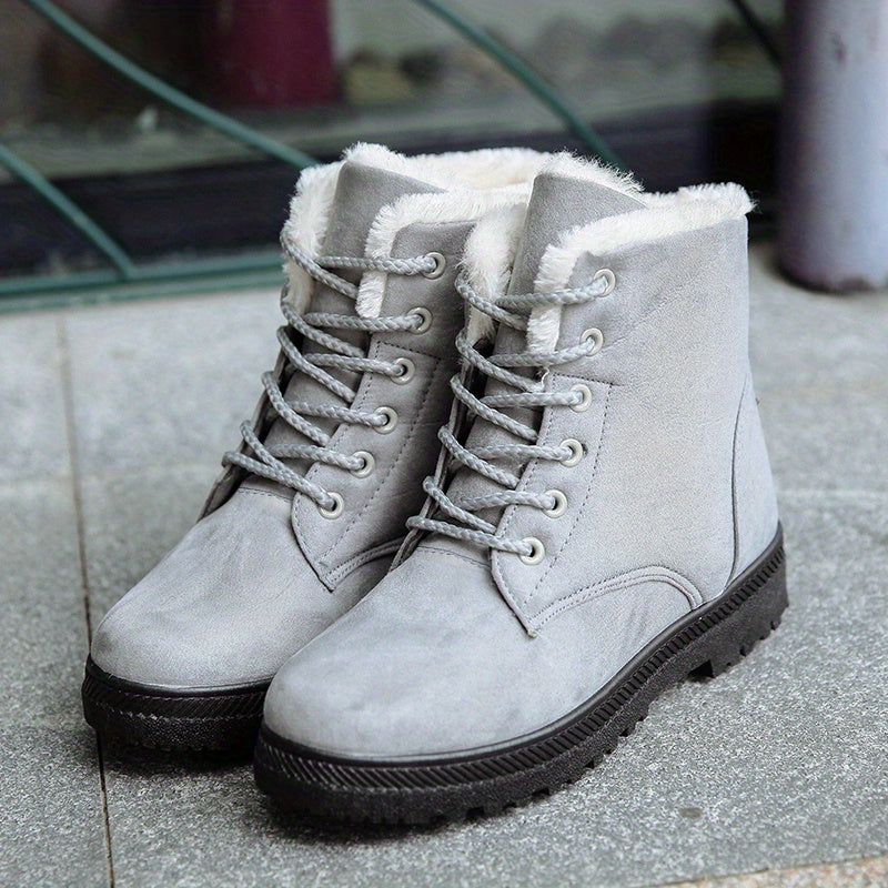 Women's ankle boots cold weather warm lining non-slip sole winter everyday casual style