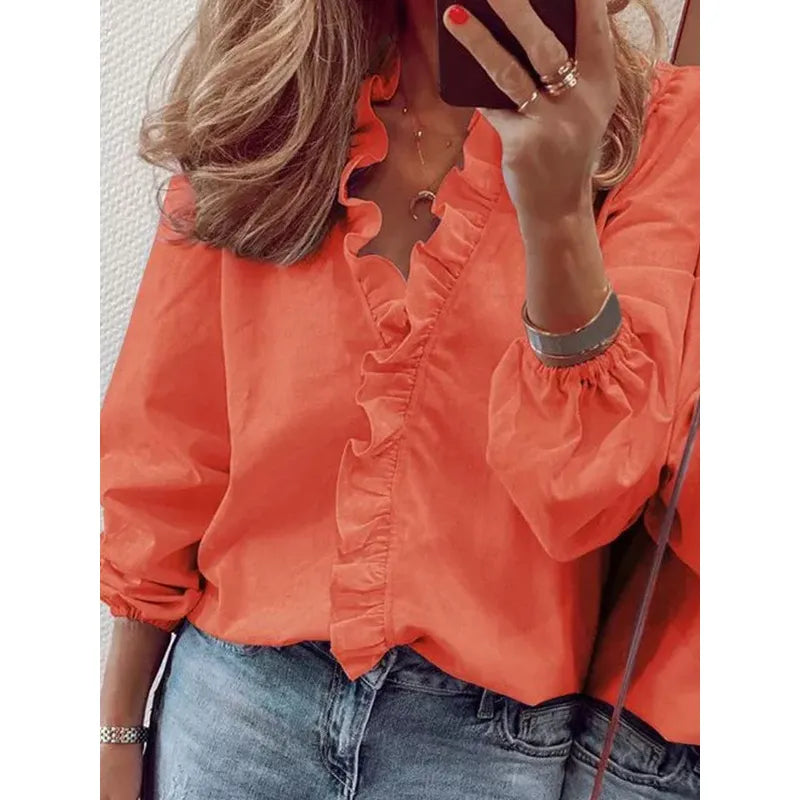 Jennie women's elegant office blouse, versatile polished silhouette with refined trend-forward design
