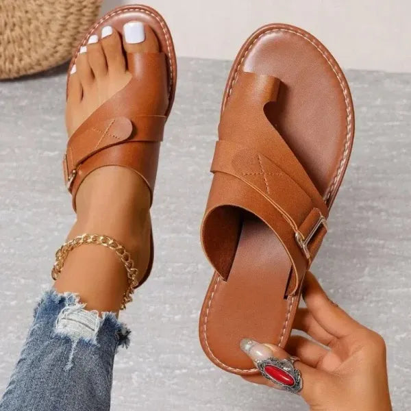 Women's Milène beige orthopedic sandals with triple arch support system for natural foot alignment