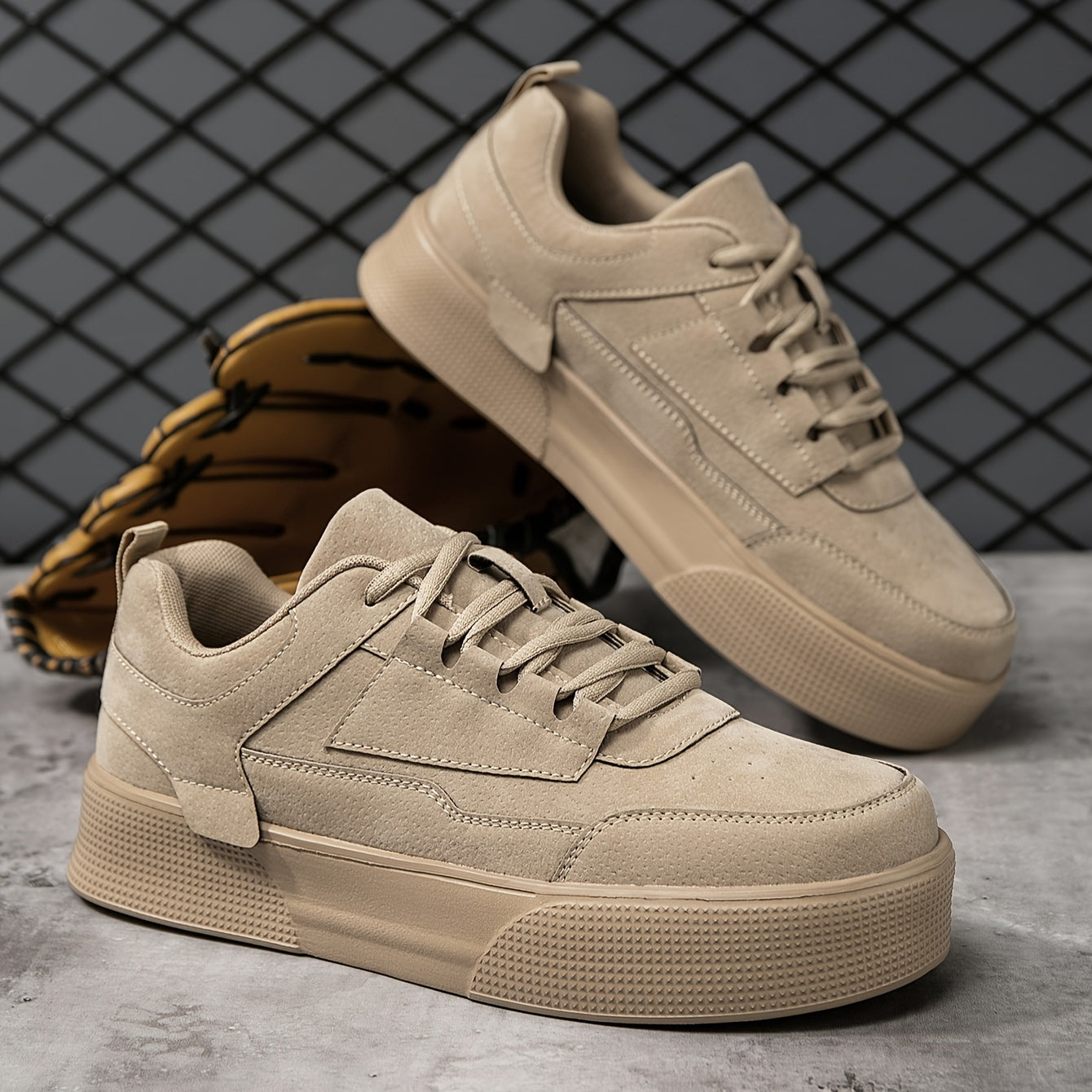 Men's chunky sole lace-up street sneakers bold silhouette stacked platform everyday casual streetwear