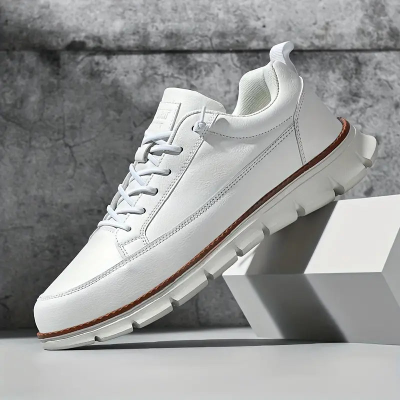 Axel vegan leather sneakers white low-top orthopedic cushioned insole flexible sole everyday comfort