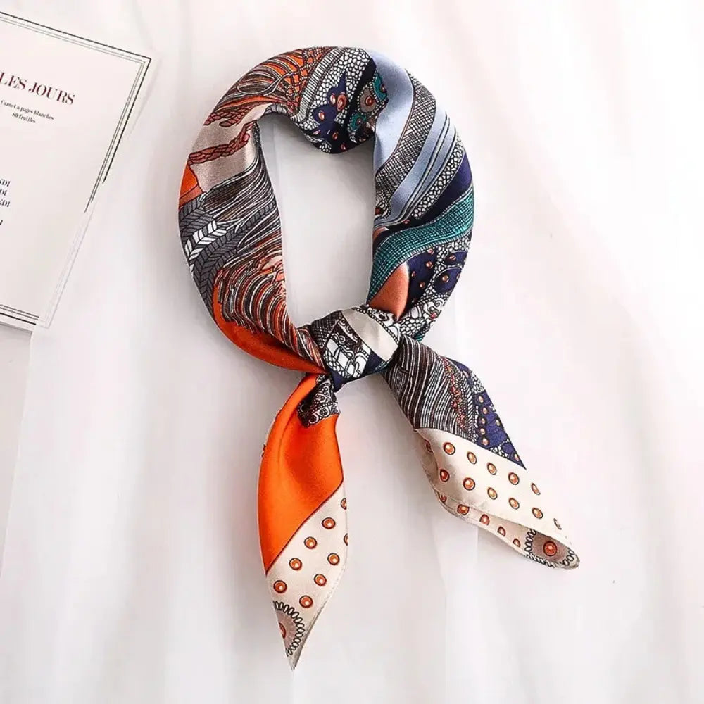 Celeste women's silk scarf lustrous finish versatile neck hair bag accessory 23-32in