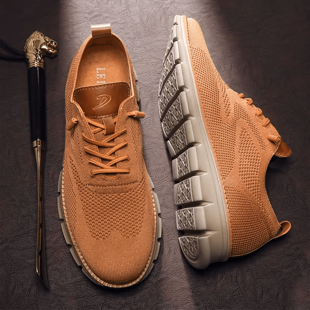 Men's textured knit Oxford shoes lace-up closure sneaker sole casual refined style