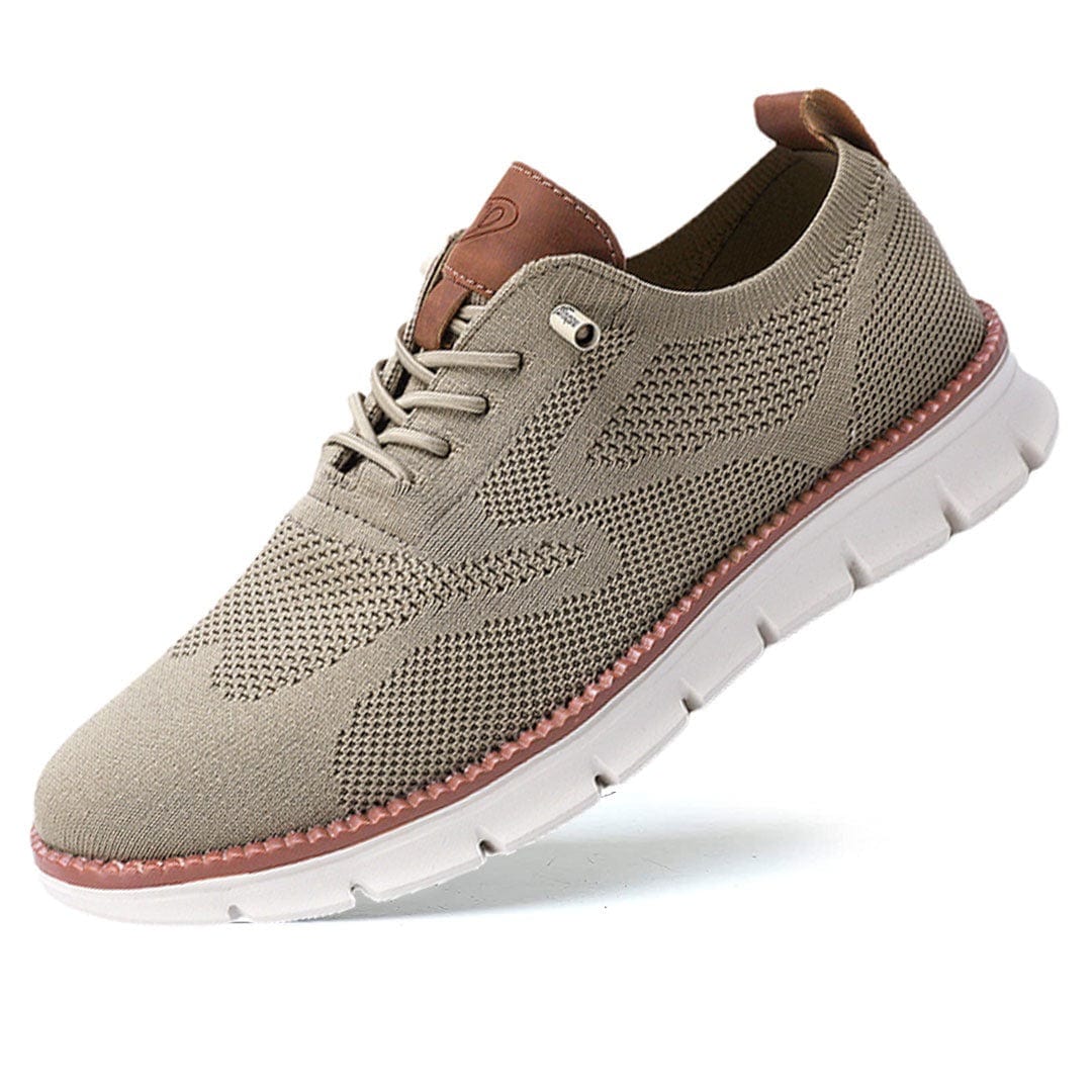 Men's textured knit Oxford sneakers lace-up closure hybrid sole casual-formal style