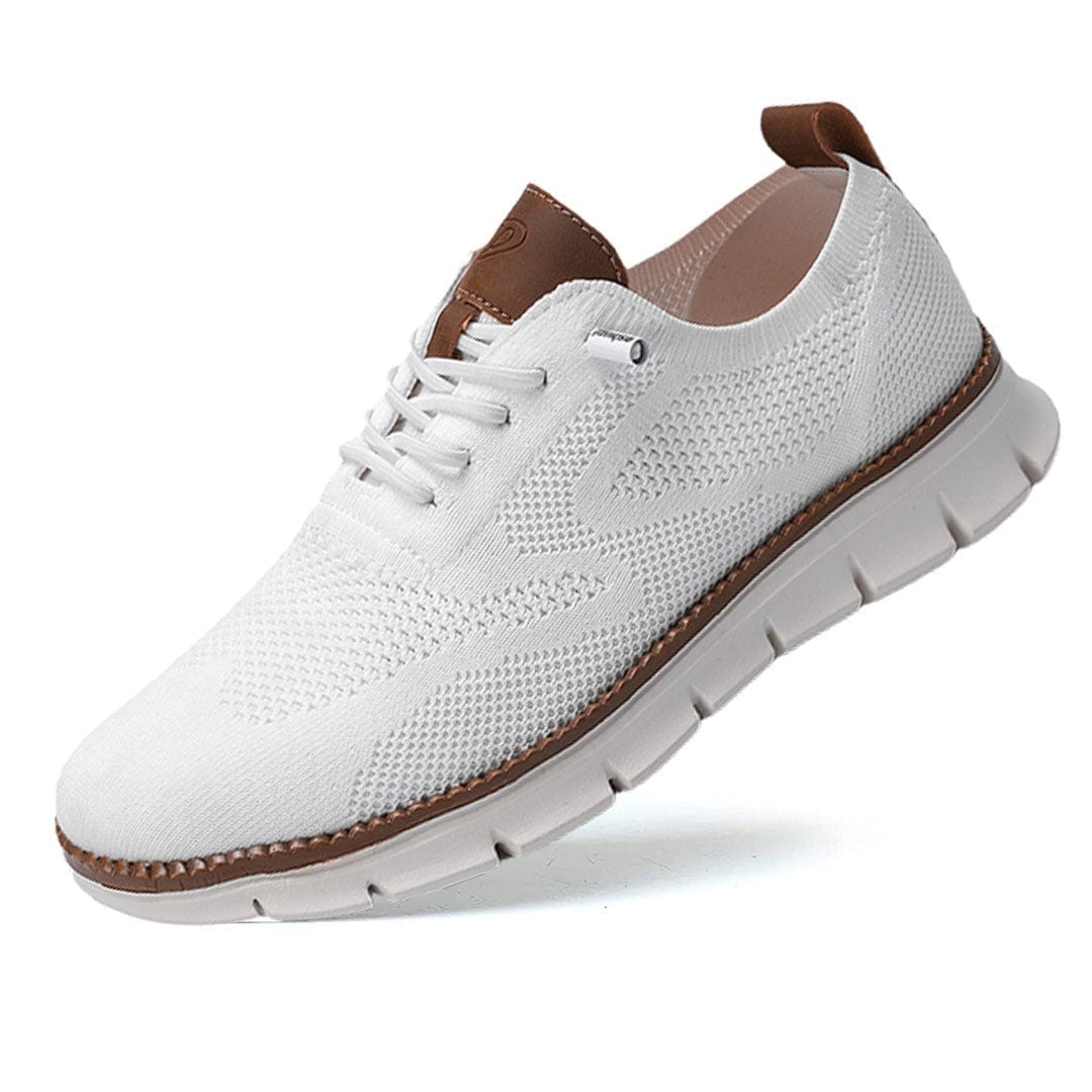 Men's textured knit Oxford shoes lace-up closure sneaker sole casual refined silhouette