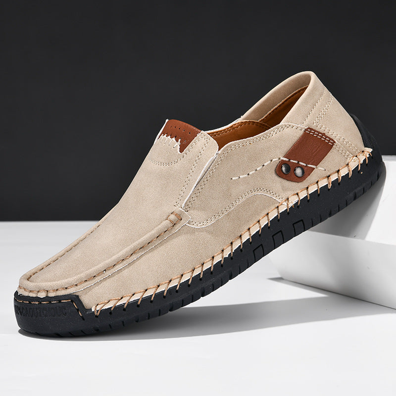 George men's black moc toe slip-on loafers with cushioned insole for dress casual comfort