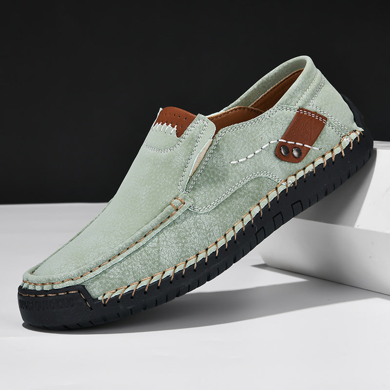 George men's brown moc toe slip-on loafers with cushioned insole, dress-casual style