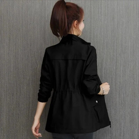 Brooklyn women's relaxed fit waterproof trench coat with adjustable waist, polished everyday style