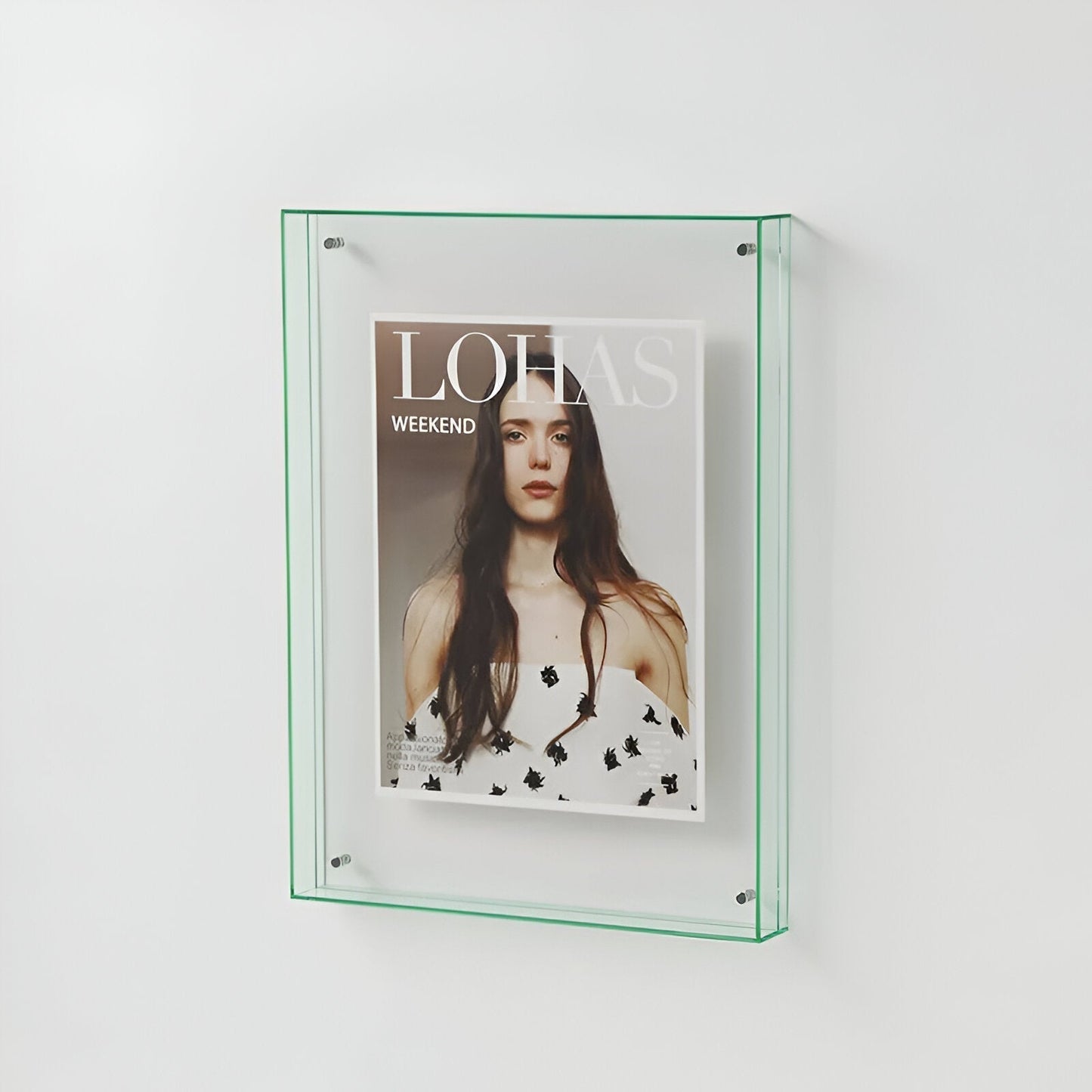 Modern acrylic floating picture frame transparent design vibrant colored edges contemporary home decor