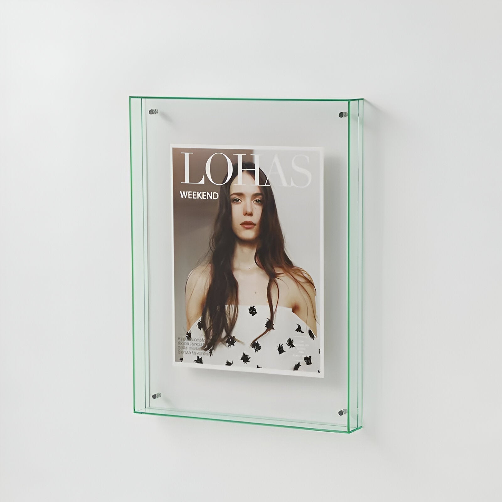 Modern acrylic floating picture frame transparent design vibrant colored edges contemporary home decor