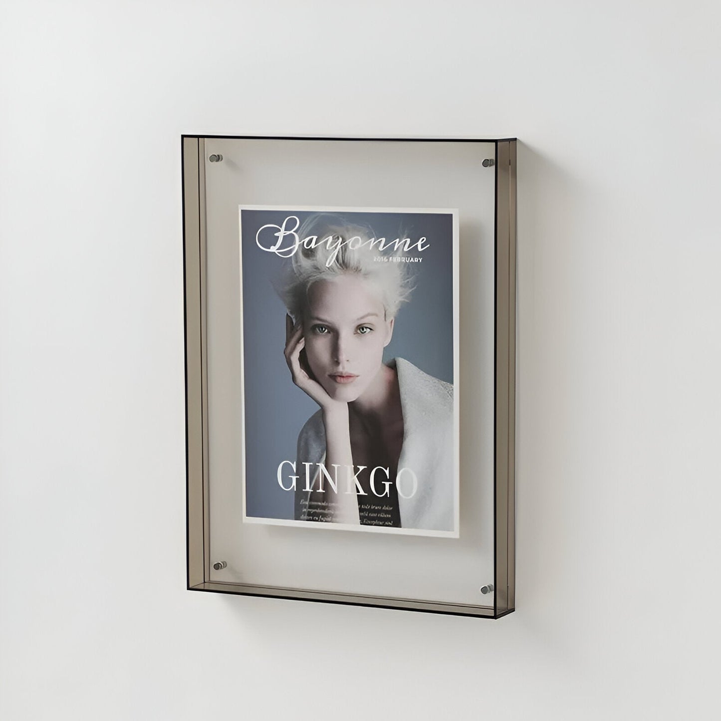 Modern acrylic floating picture frame transparent design vibrant colored edges contemporary home decor