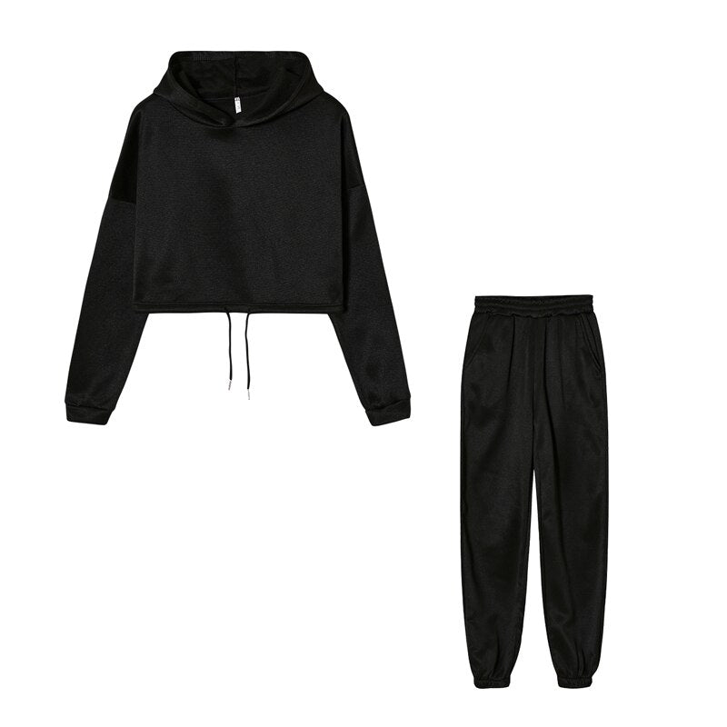 Women's two-piece lounge tracksuit hoodie and pants set relaxed fit casual comfortable matching outfit