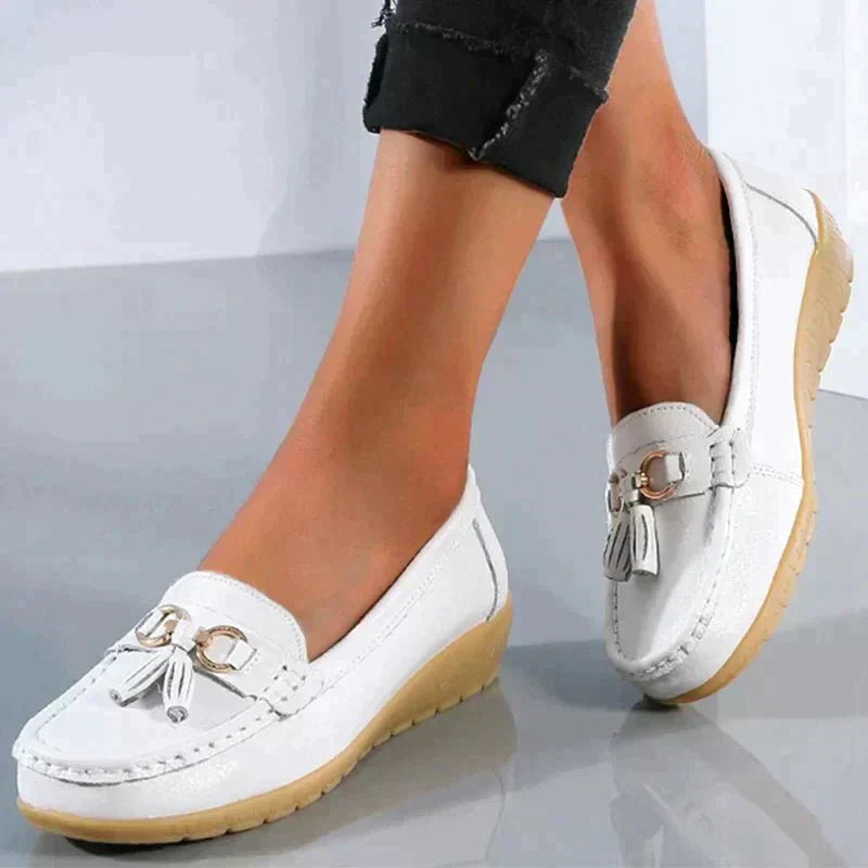 Beatrix women's leather loafers elegant comfort slip-on style with polished refined finish