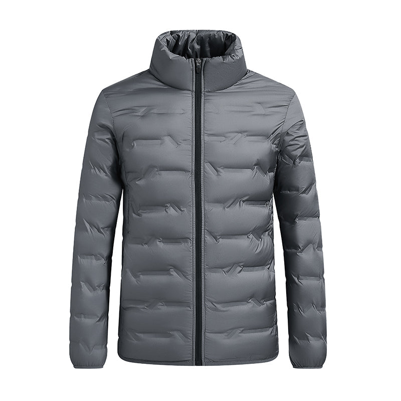 Men's black hooded puffer jacket slim fit windproof insulated winter outerwear urban style